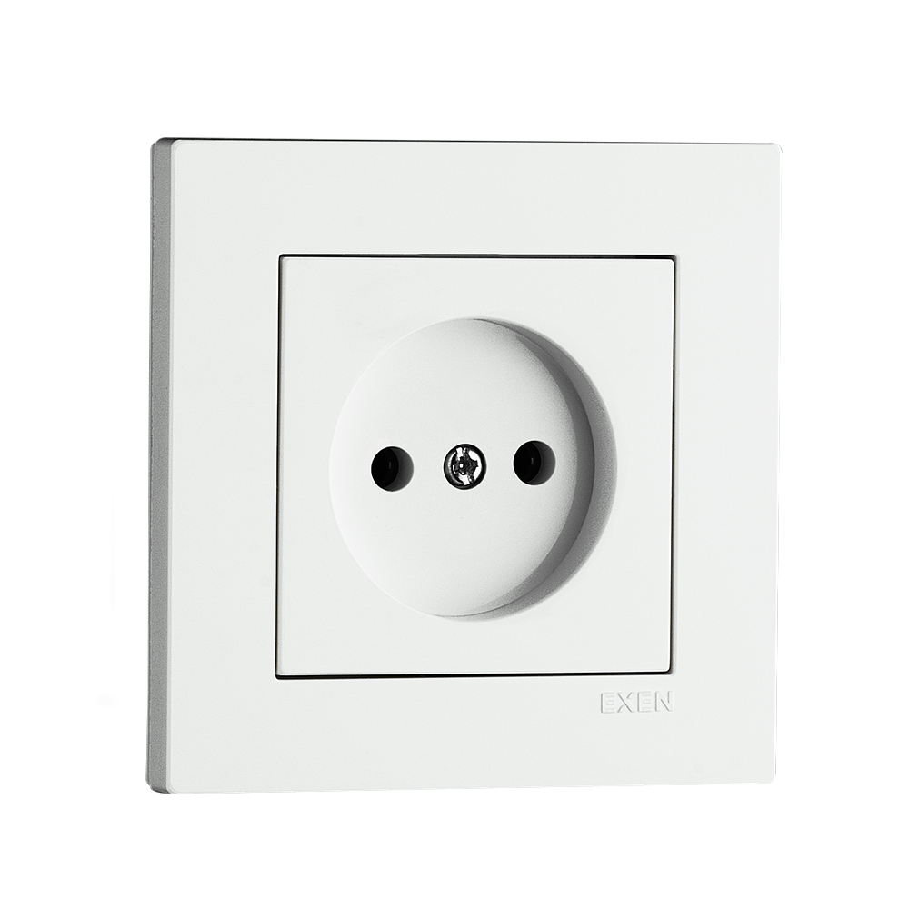 Механізм розетки побутова без заземлення EXEN Karell IP20 білий 290-000103-235