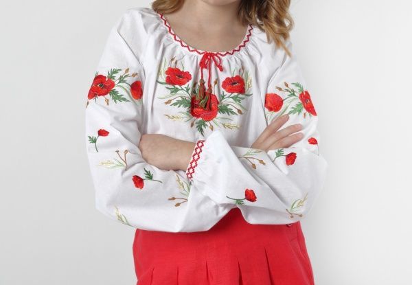 Вышиванка Гармонiя Маки р.146 красный 33331 