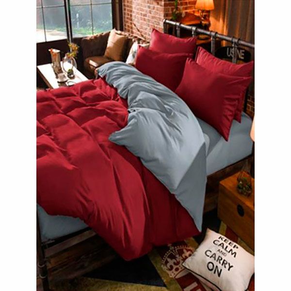 Комплект постільної білизни Lavender + tawny 1,5 червоний із сірим Domikus 