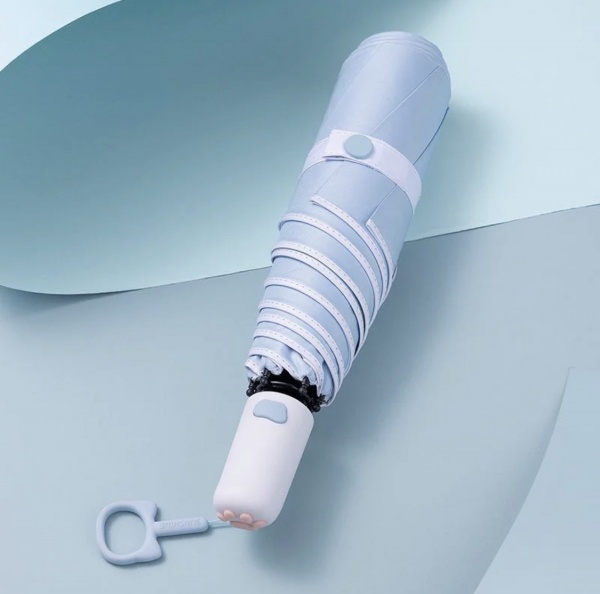 Зонт KRAGO Мяу складной мини полный автомат голубой голубой 