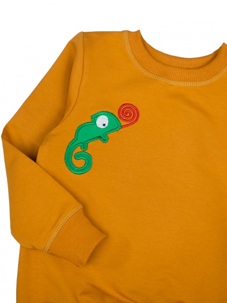 Свитшот для мальчика Luna Kids Хамелеон р.104 горчичный 