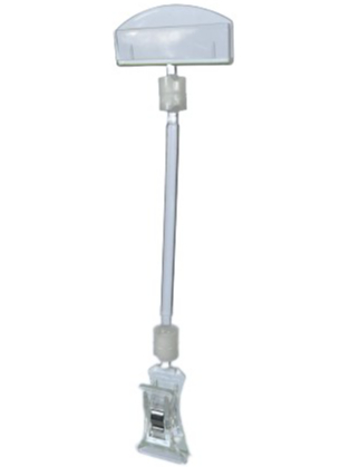 Держатель ценника с малой прищепкой с ножкой 100 мм пластиковый прозрачный 5 шт. 