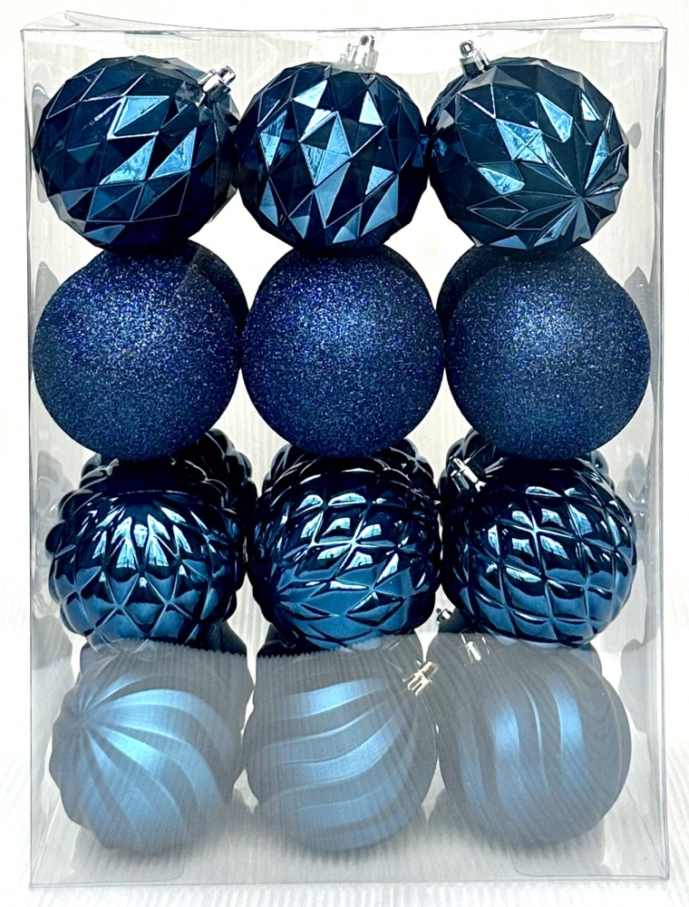 Набор елочных шаров Стайл 241205 в ассортименте d 80 мм 24 шт./уп.