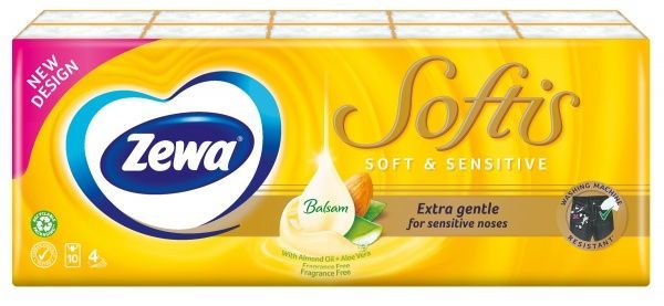 Салфетки гигиенические в коробке Zewa Soft Sensetive 54 шт.