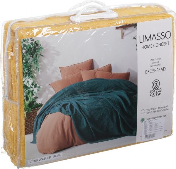 Покривало Stonewashed Rosa 240x260 см Limasso жовтий 