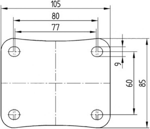 Опора колесная поворотна с тормозом 3477 UOR 100 P62 TENTE 