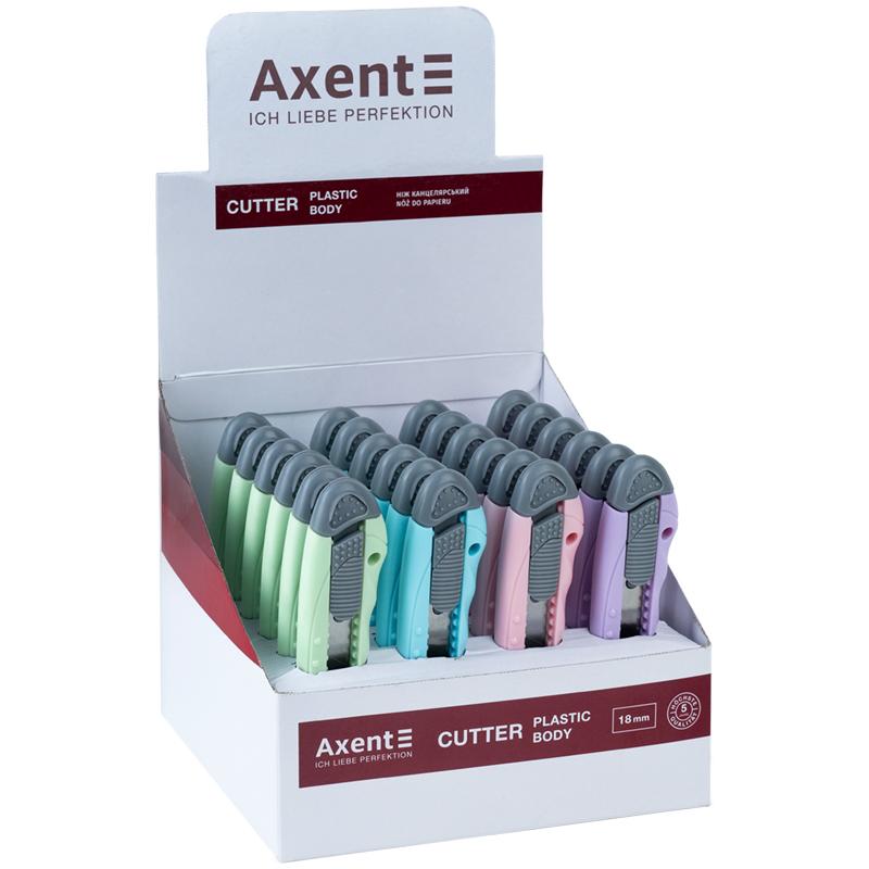 Ніж канцелярський Axent лезо 18 мм (пластиковий корпус) (6402-A)