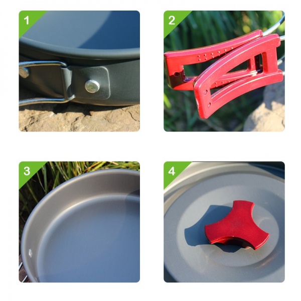 Набір туристичного посуду BRS ø200 мм 200 мм 7 л 153, каструлька, казанок, сковорода