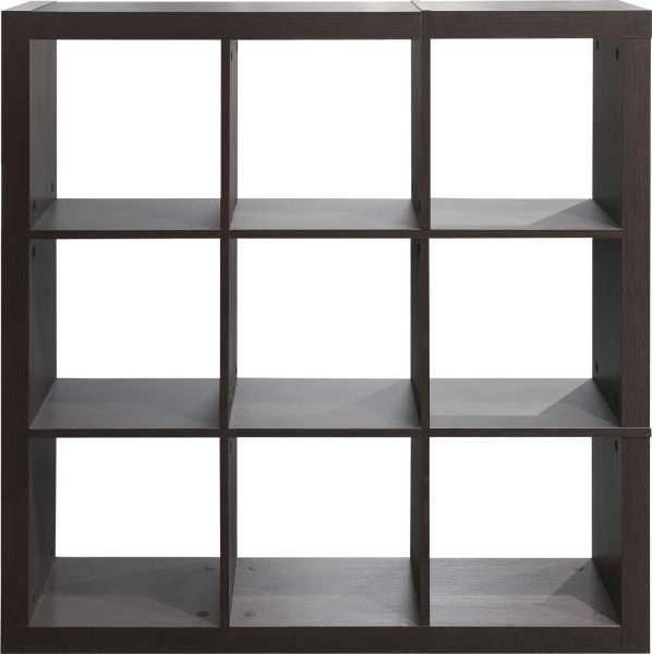 Книжкова шафа Inteo Кубус МІКС 3x3 (3D HDF) 1146x1146x290 мм венге 