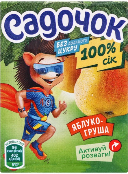 Нектар Садочок яблоко-груша 0,2л 