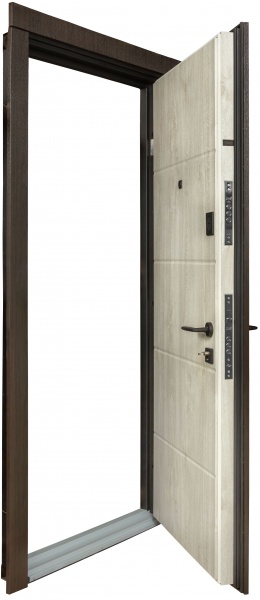 Дверь входная Revolut Doors В-82 (квадро) Гладкая 191 венге темный / дуб полярный 2050x850 мм правая