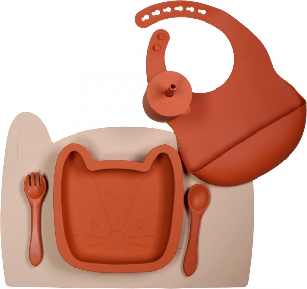 Нагрудник детский Tryco силикон коричневый TR-392833 коричневый TR-392833 