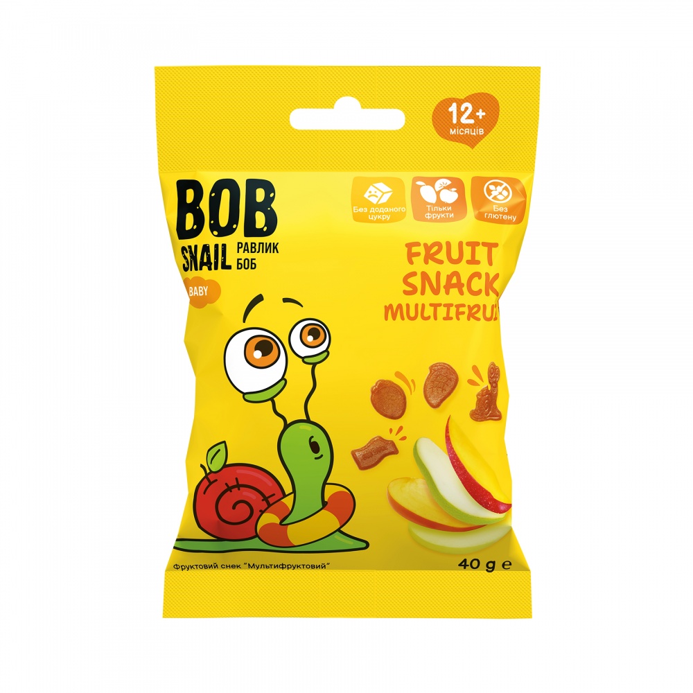 Снеки Равлик Боб Мультифруктовий, 40г