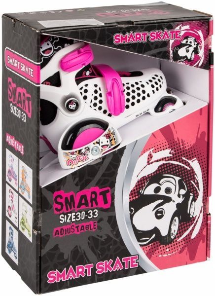 Роликові ковзани GW-169HB-01 р. 30-33 білийрожевий