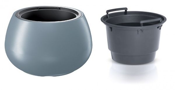 Горщик для квітів Prosperplast HEOS 370х230 мм круглий біло-сірий 