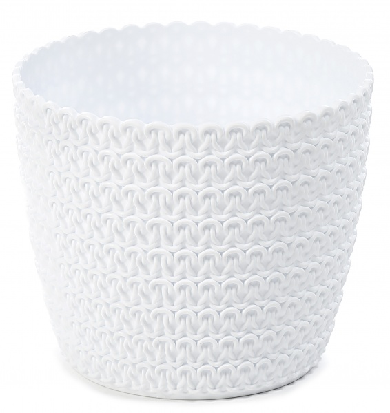 Кашпо пластикове Ламела Магнолія 160 Джерсі круглий 1,5 л білий (LA732-05) 