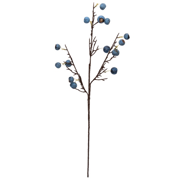 Гілочка декоративна з блакитними ягодами 68 см Девілон