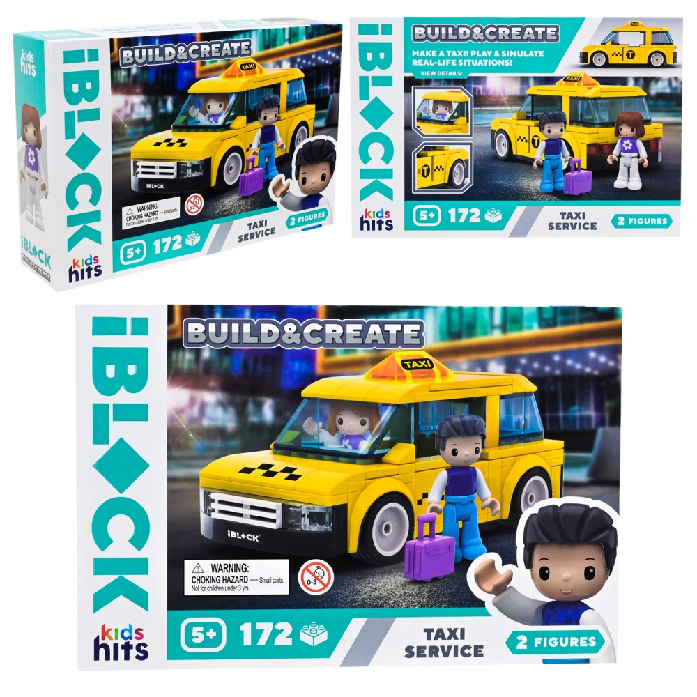 Игрушка-конструктор Shantou Kids hits IBLOCK JUNIOR Такси 172 дет. KH17/001/4