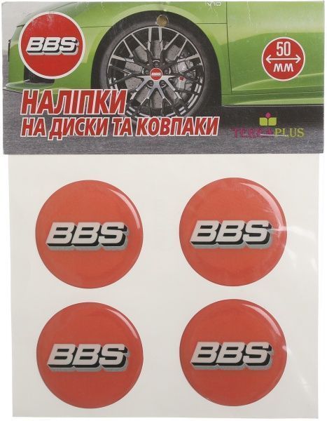 Наклейка TERRAPLUS на колпаки и диски BBS 50 мм