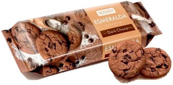 Печенье Roshen Esmeralda Шоколадное с кусочками глазури ВКФ 16 шт (4823077618246) 150 г 
