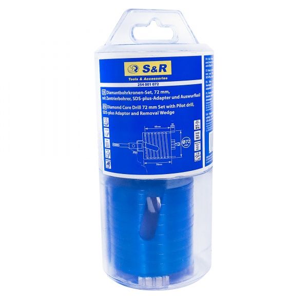 Коронка алмазна S&R 72 мм по бетону 254001072