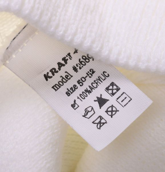 Шапочка дитяча для дівчинки Kraft+ арт. 2689 р.50-52 білий 