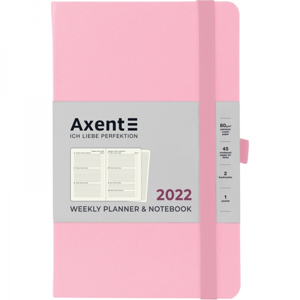 Щотижневик 2022 Partner Strong А5- світло-рожевий Axent