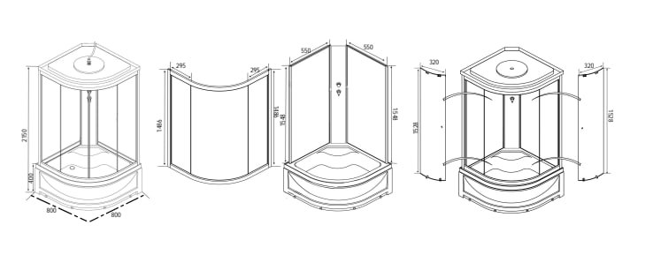 Душевой бокс Water House Modern 80x80x215 см TM-881E-A (80)