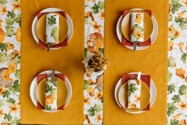 Серветки столові Прованс Happy Fall 35x45 см білий із принтом 