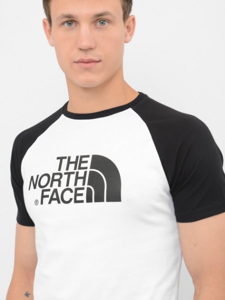 Футболка THE NORTH FACE M S/S RAGLAN EASY TEE - EU NF0A37FVLA91 р.M біло-чорний