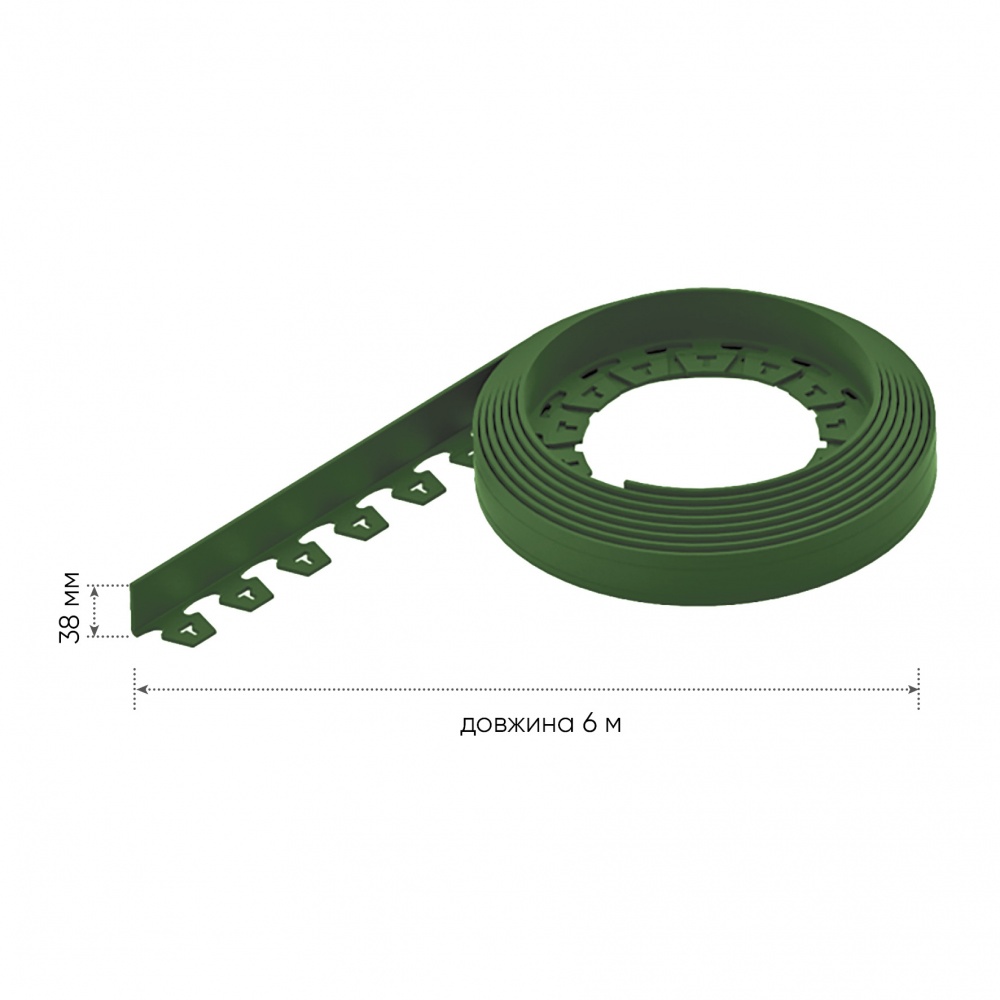 Бордюр газонный Vodaland NewFixLight Н4 зеленый 6 м