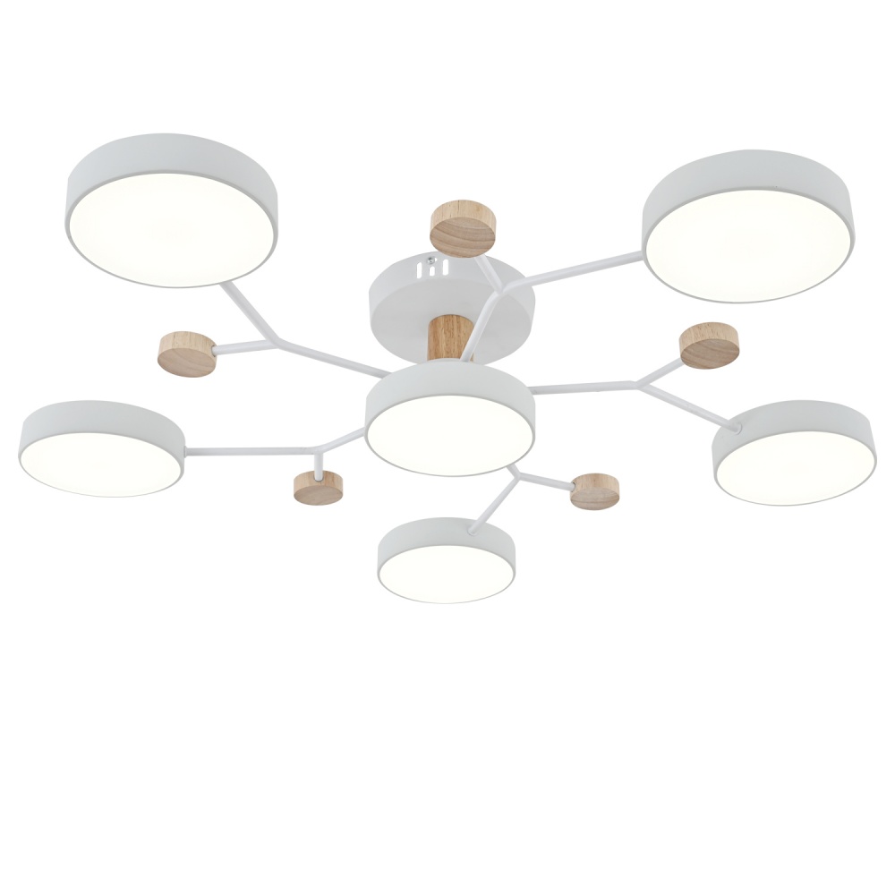 Люстра светодиодная Victoria Lighting с пультом 115 Вт белый/дерево Hindi/PL6 white