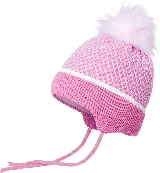 Шапка ESLI р.50-52 рожевий із білим 17С-92СП 