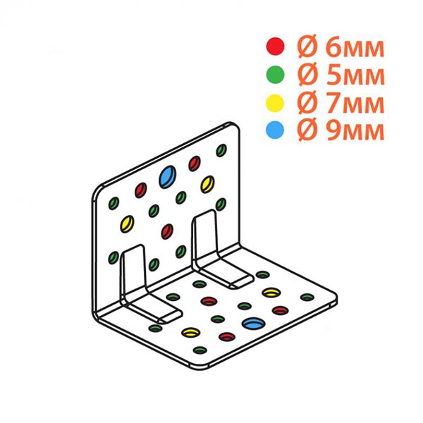 Уголок перфорированный Kolchuga равносторонний 60x60x80 мм 2,5 мм