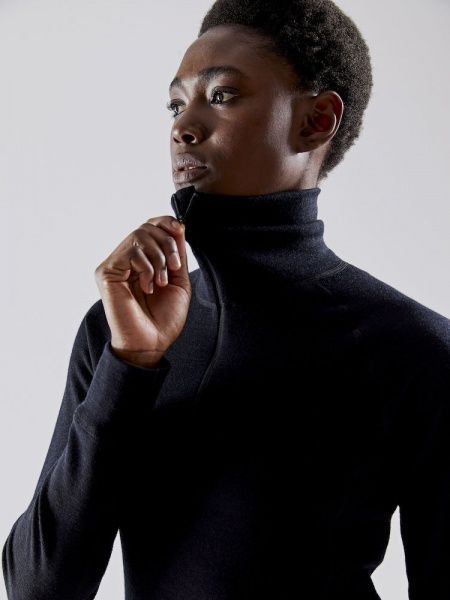 Футболка з довгим рукавом Craft MERINO 240 ZIP W 1907889-999995 L чорно-сірий