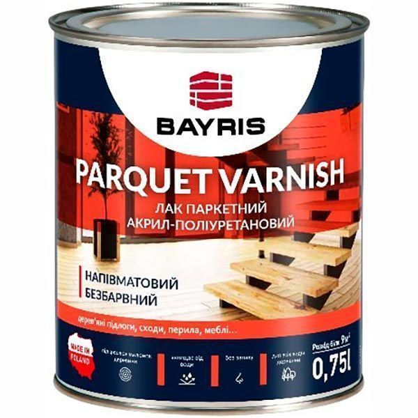 Лак паркетний Parquet Varnish Bayris напівмат прозорий 0,75 л