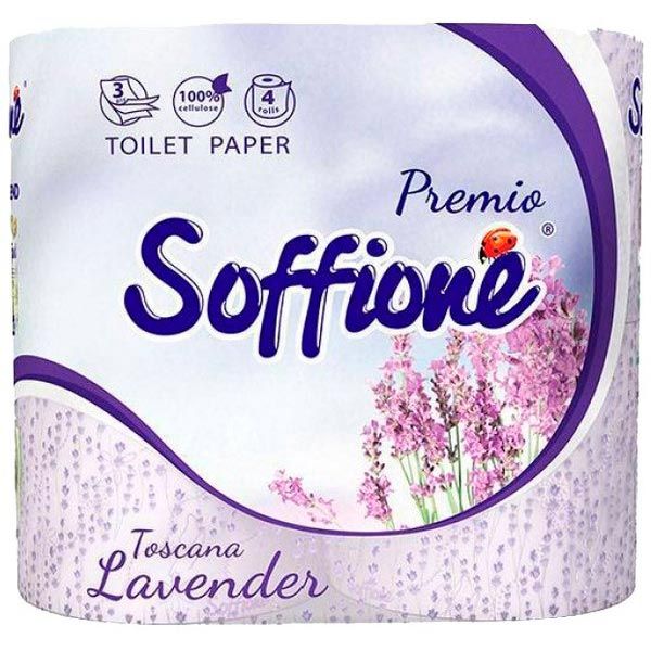 Туалетний папір Soffione Lavender тришаровий 4 шт.