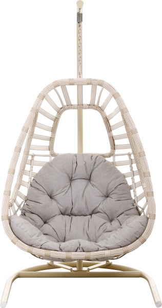 Кресло-кокон Феникс широкое плетение песочный