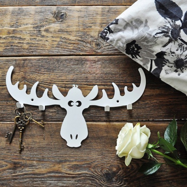 Вешалка декоративная Лось черный 40х23 см