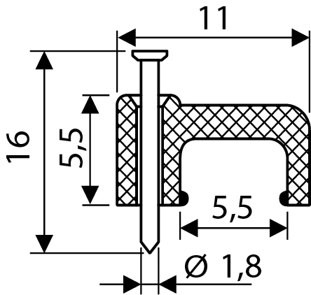 Скоба плоска Аско-Укрем CHF-6 чорний