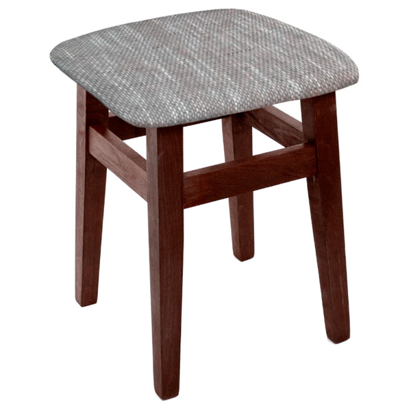 Табурет РПМК мягкий серый с рисунком / орех темный 