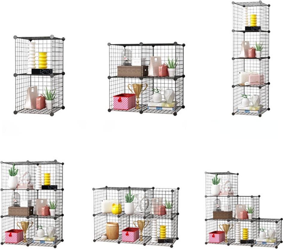 Стелаж дротяний куб metal сubes storage 2 полиці 750х395х370 мм чорний