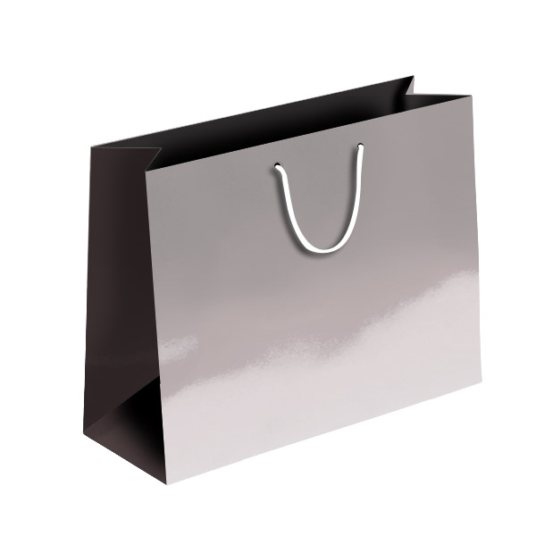 Пакет подарунковий 450x420x300 мм срібло ПБС