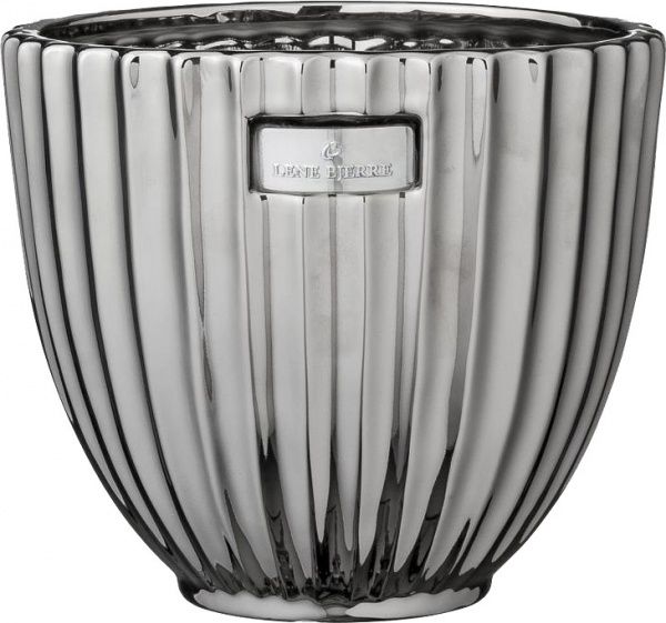 Вазон керамічний Lene Bjerre круглий срібний (A00001399) 