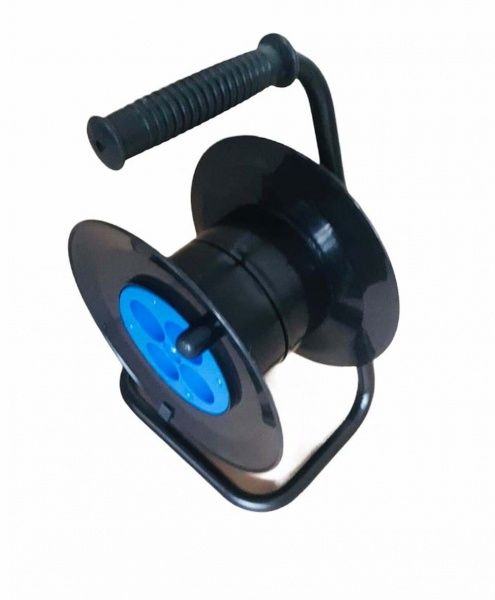 Катушка для удлинителя Техноелектропласт с розеткой без заземления 4 гн. синий 