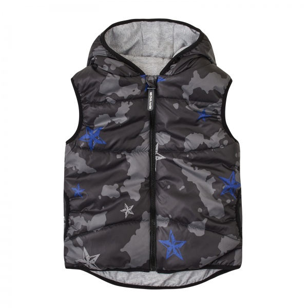 Жилет детский для мальчиков Соня р.116 серый с черным Ш270 