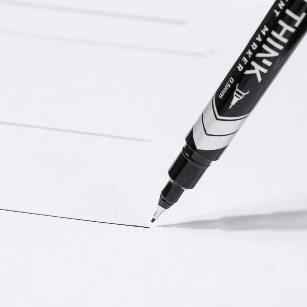 Маркер перманентный Deli 1 мм/0,5 мм двухсторонний черный EU211-BK