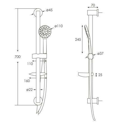 Душевой гарнитур RJ RJSH000-04CH