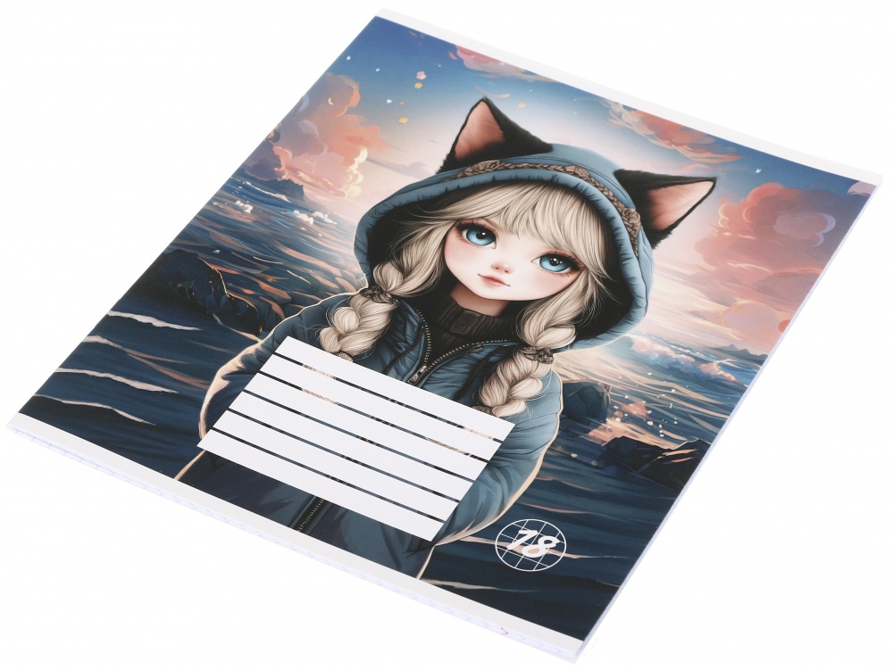 Тетрадь школьная Cat girl_25 18 листов в клеточку Nota Bene