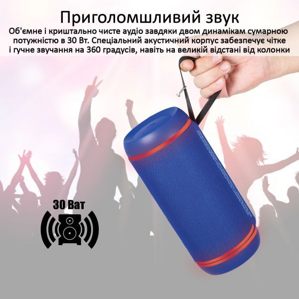 Портативна колонка Promate Silox-Pro 30W IPX6 2.0 blue 